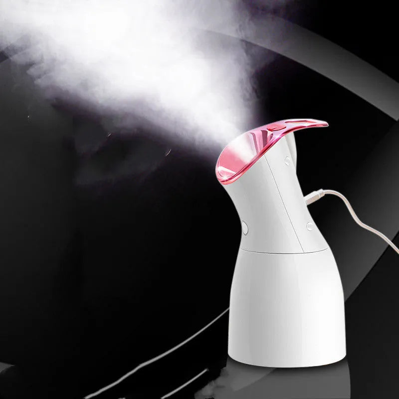 Large capacity 520 beauty humidifier in pink, red, or blue, plastic desktop unit measuring 107mm x 99mm x 196mm