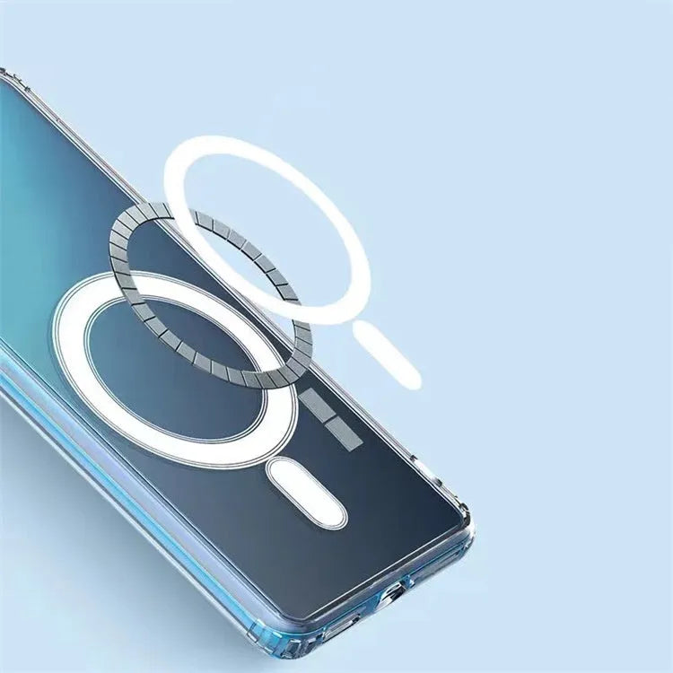 Transparent MagSafe magnetic phone case for Samsung S21 S22 S23 smartphones