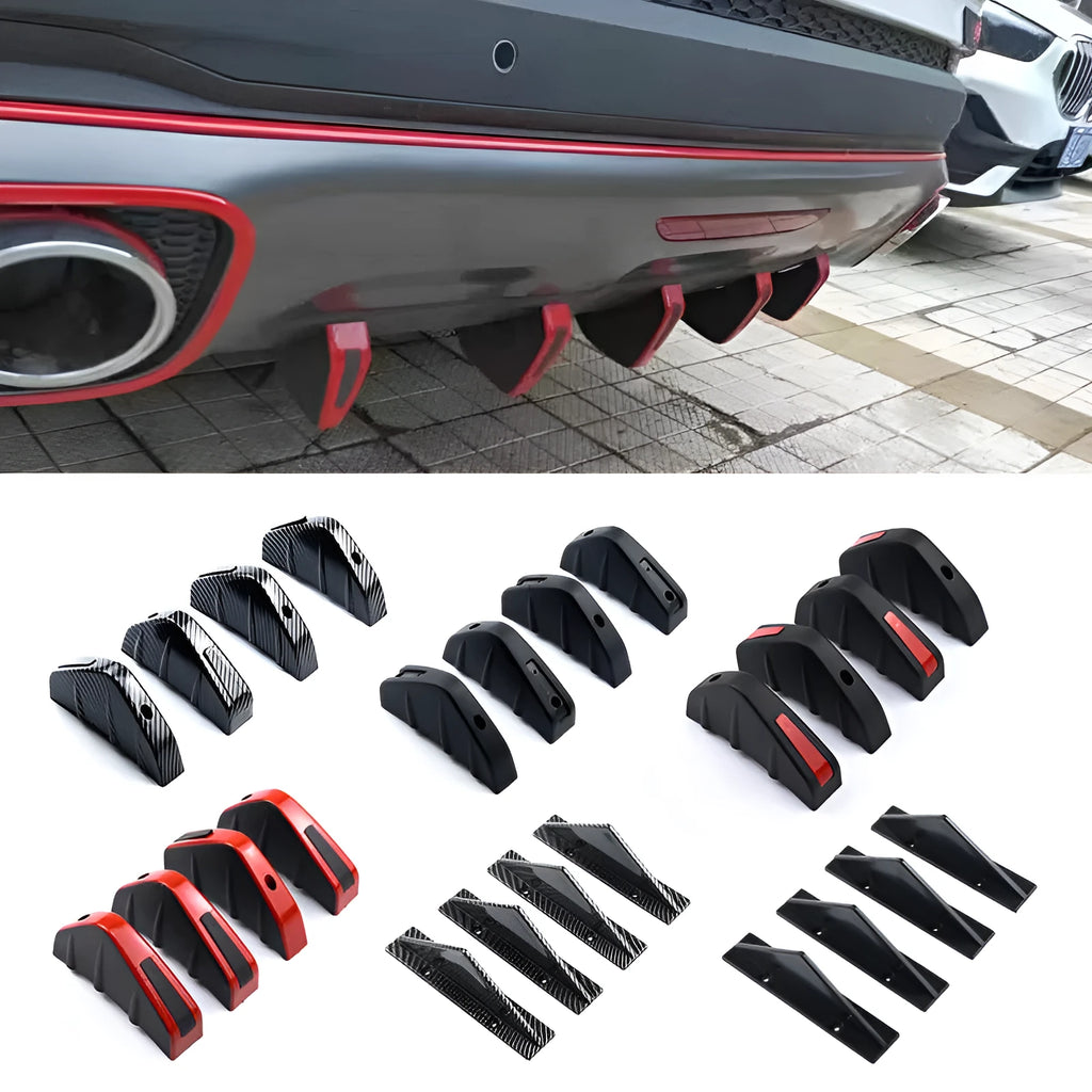Black triangle rear spoiler chassis measuring 15cm with screw and adhesive fitting kit for General Motors vehicles