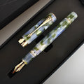 Deep bath green metal pen showing 0.5mm, 0.7mm, and 1.0mm tip size options