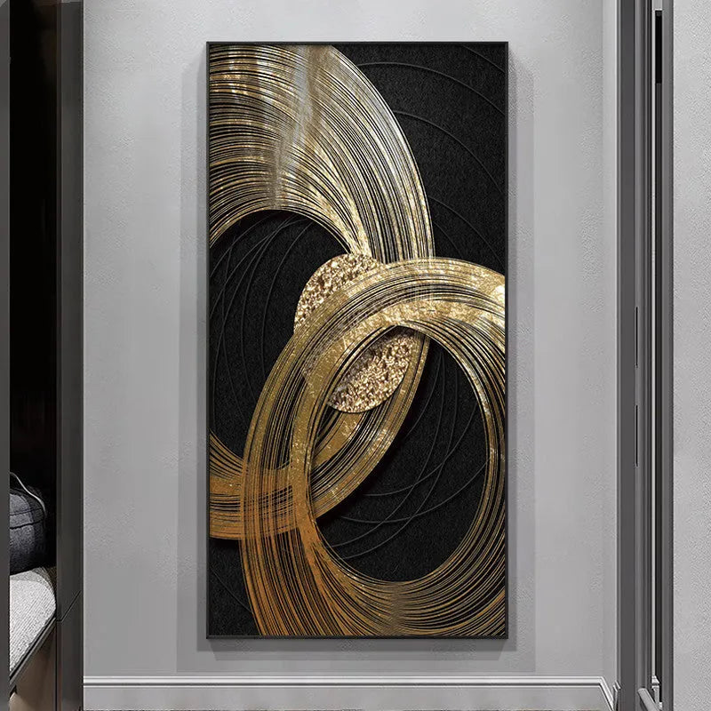 Frameless abstract geometric canvas wall art, oil on canvas, six sizes from 40x80cm to 90x180cm, modern indoor decor