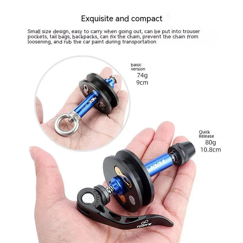Aluminium bicycle chain holder tool for workshop maintenance and cleaning