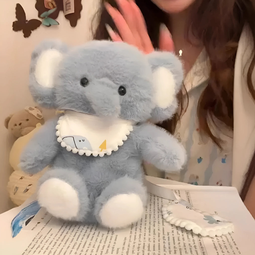 Cute 20cm clapping doll plush toy in elephant design with scarf