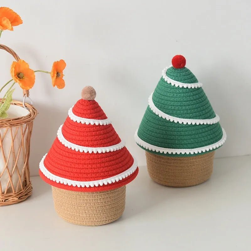 Cotton thread storage basket with modern simplicity design for hallway Christmas decorations