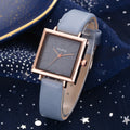 Square women's bracelet watch with leather strap, quartz movement, 2.8cm dial, available in seven colours