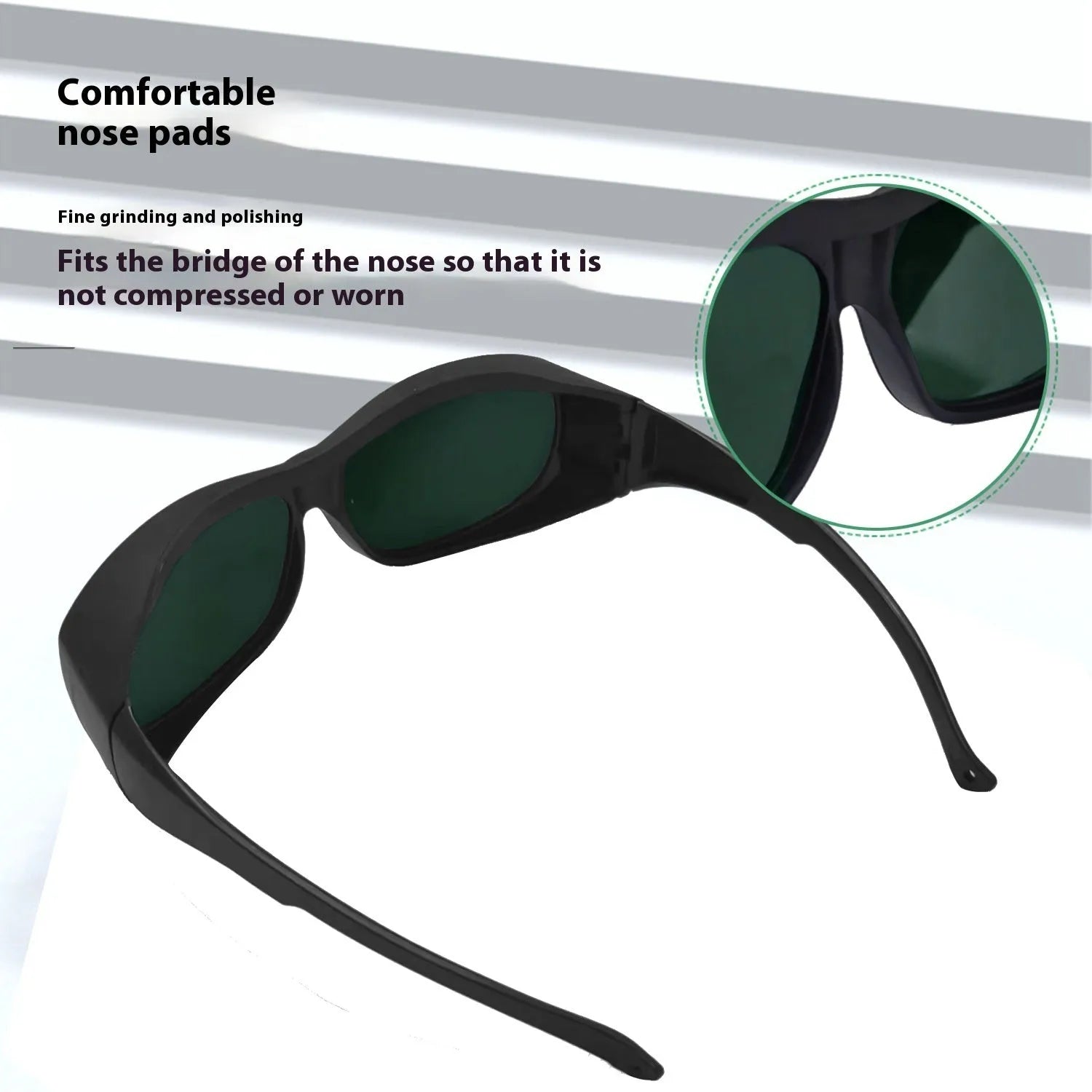 Single-piece laser safety goggles for 200-2000nm wavelength protection in photon skin rejuvenation and welding