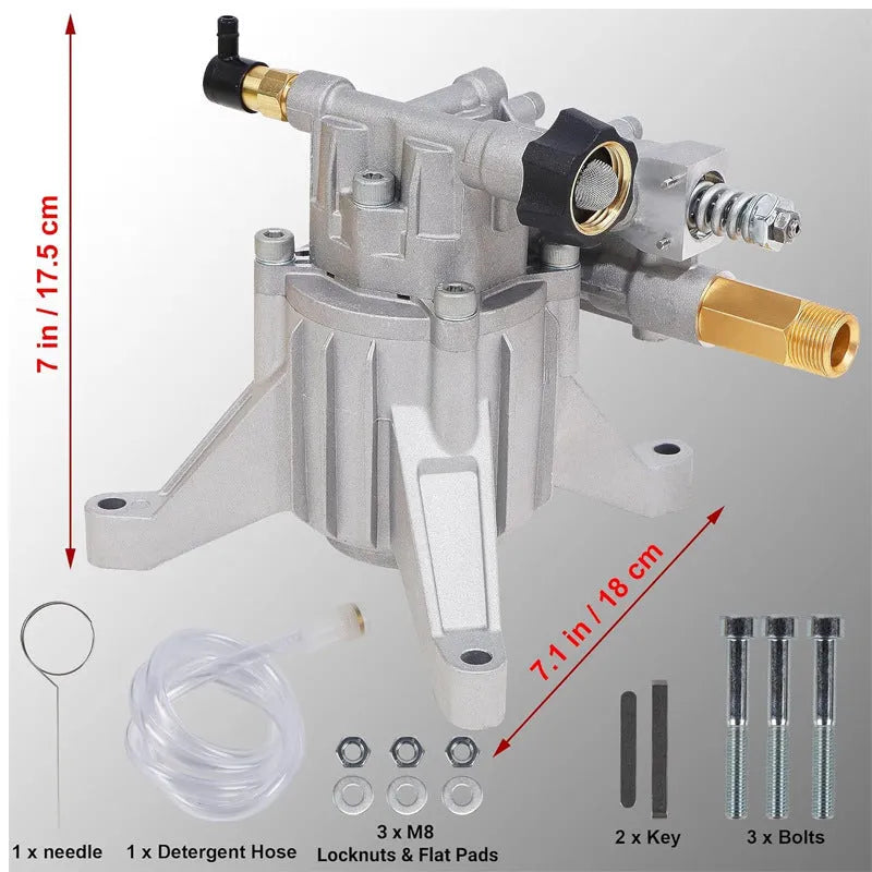 P170 swash plate aluminium pump with perpendicular shaft for high-pressure cleaning equipment