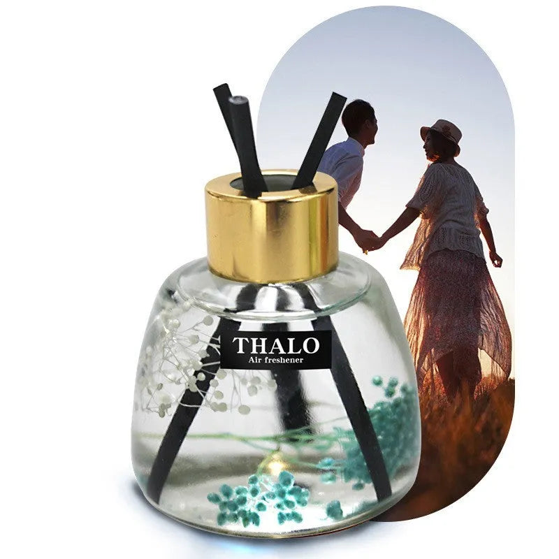 Glass car perfume ornament bottle for no-fire aromatherapy automotive decoration