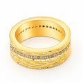 Gold-colour geometric zircon ring for women in sizes 6, 7, and 8