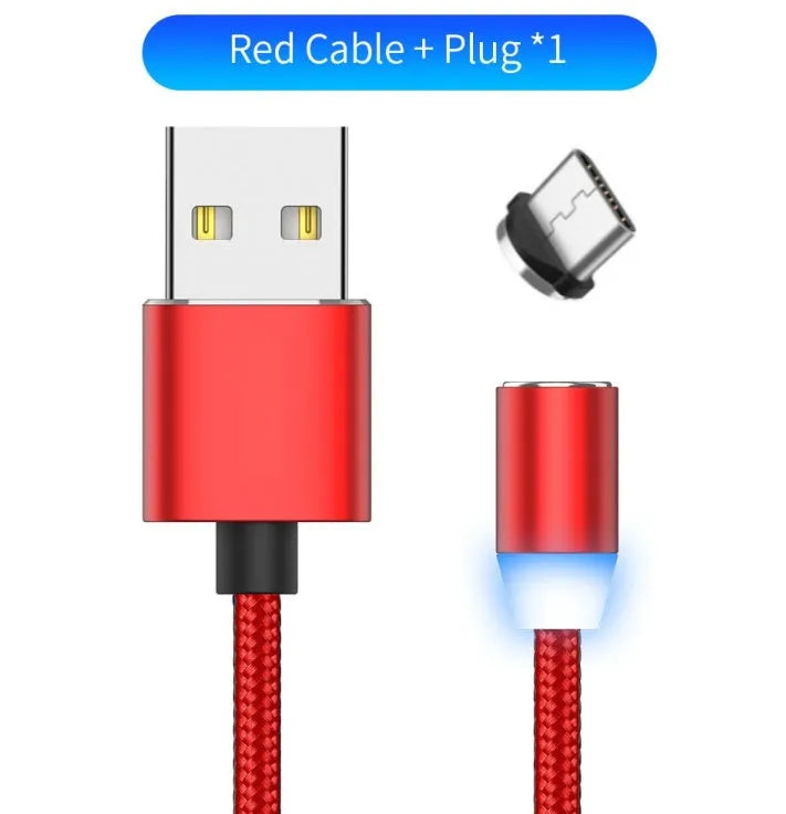 YBD black magnetic LED charging cable with aluminium shell connector next to an iPhone