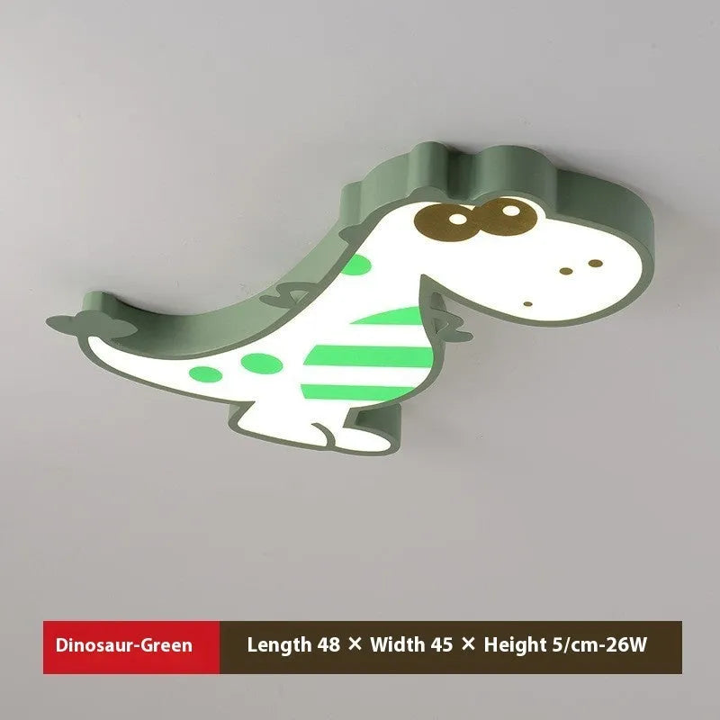 48cm diameter cartoon dinosaur ceiling light with a modern aluminium and PVC design.