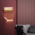 Simple iron and acrylic wall lamp with LED light, shown in left bend and right bend colour options