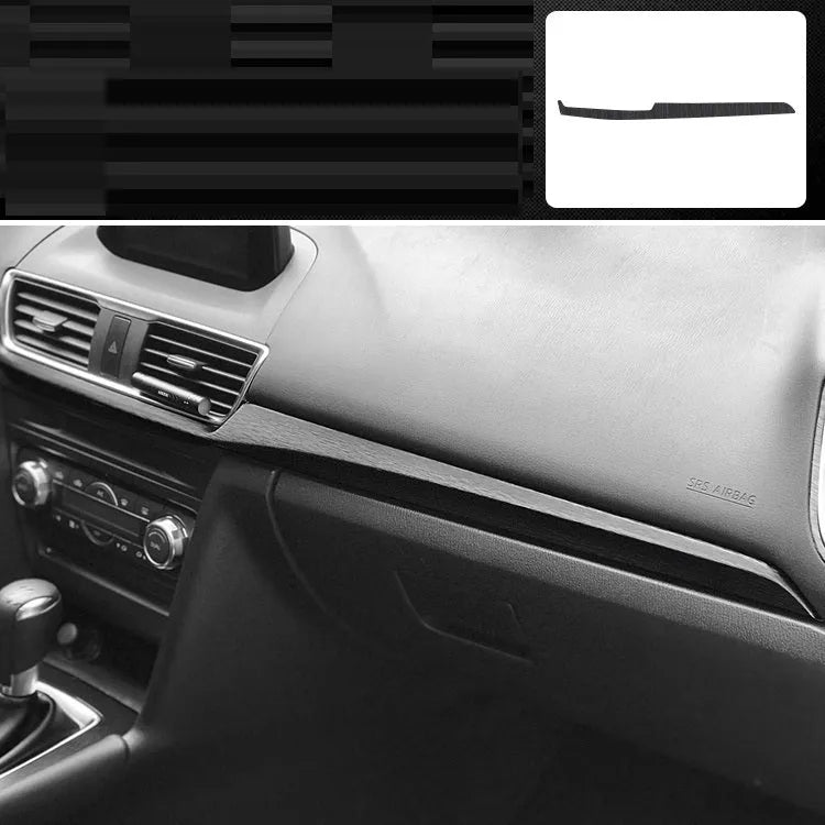 Car interior modification sticker kit for dashboard and centre console customisation with carbon fibre pattern