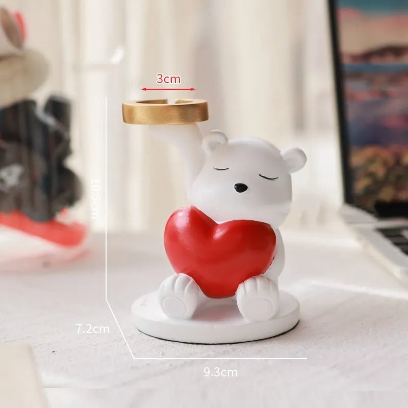 Resin watch charging bracket in cat and bear styles for Apple and Huawei smartwatches