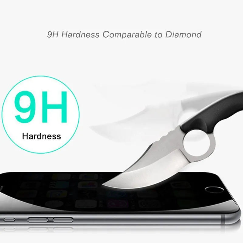Black anti-peeping tempered glass screen protector for iPhone privacy protection