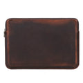 Brown crazy horse leather zipper computer bag for MacBook Pro 15.4 and 16 inch, 390x275x20mm