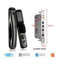 Face recognition intelligent security door lock with WiFi, 6068 lock body, and 4200mAh lithium battery in black finish