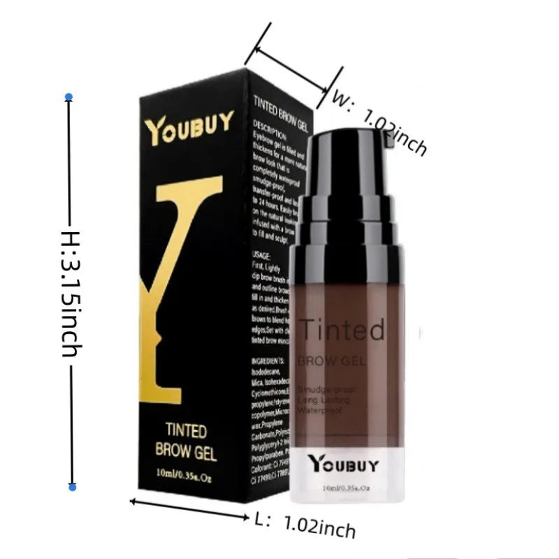 Waterproof eyebrow cream in dark grey and golden yellow shades
