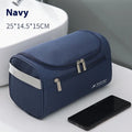 Large capacity waterproof makeup bag in Pu leather available in six colour options including black, navy, beige and brown