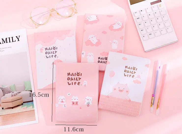 A6 cherry blossom notebook with PU cover and high quality paper, 11cm x 15cm, colour page button design.