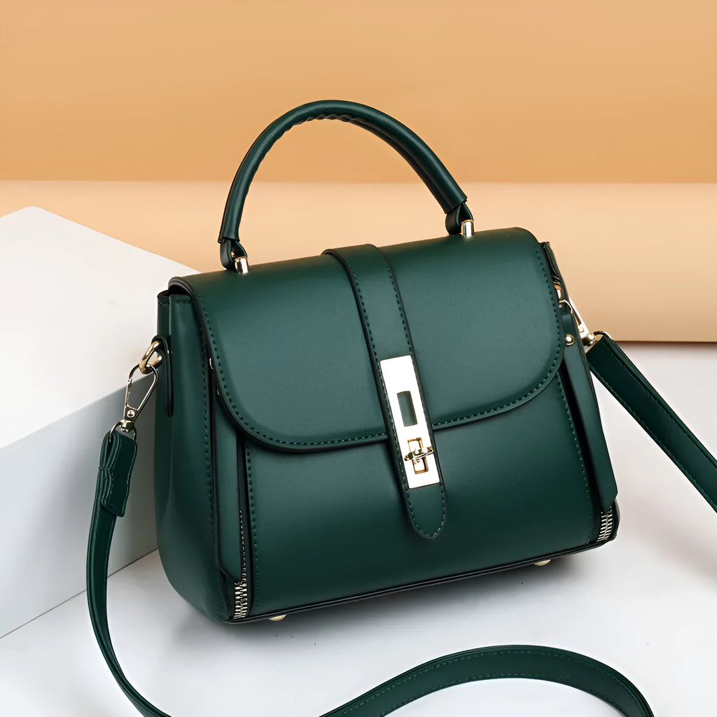 Soft PU leather women's messenger bag in square vertical shape with single shoulder strap