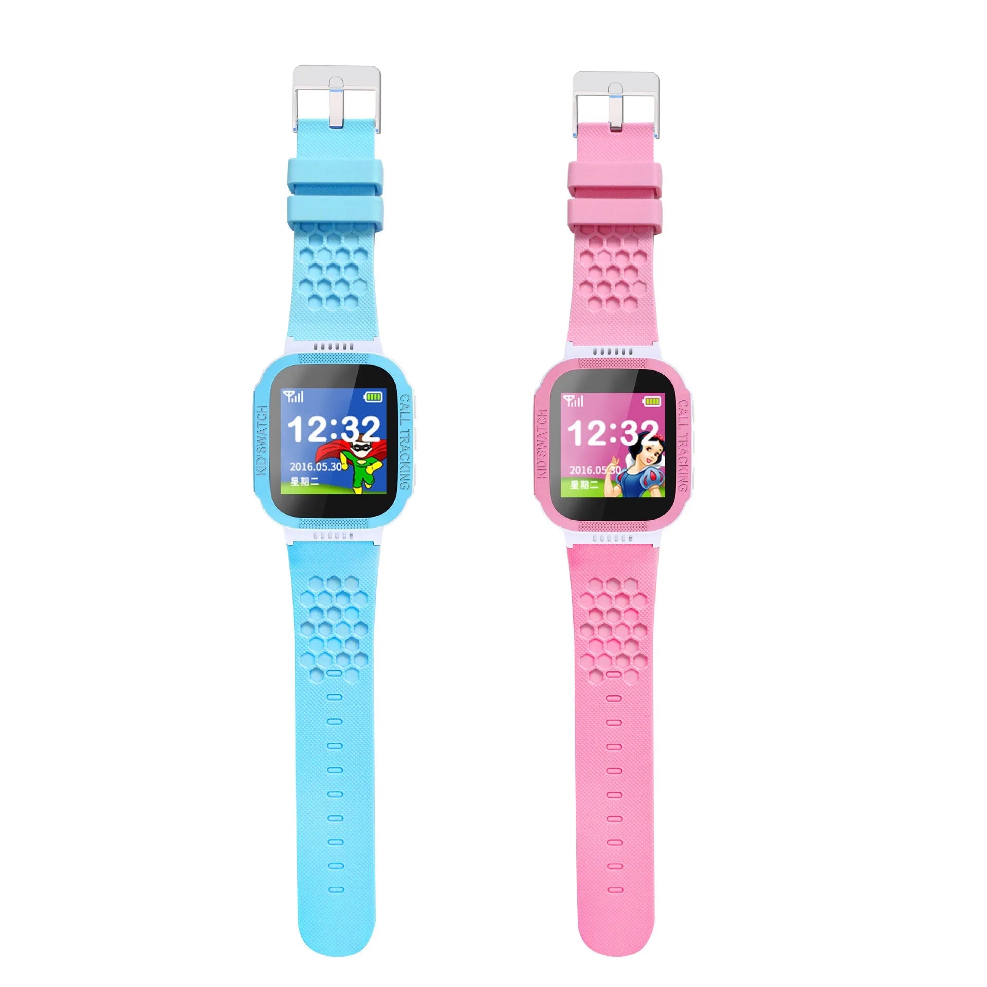Children's phone watch with 1.44-inch IPS screen in blue or pink colour options