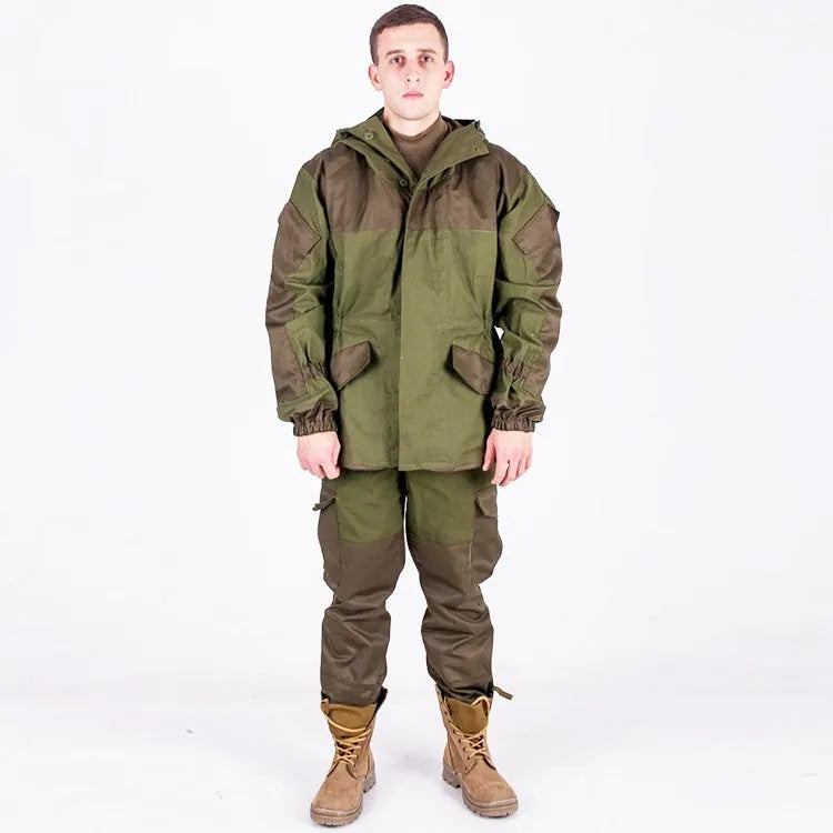 Special Forces tactical mountain battle suit in cotton blend fabric, shown in a camouflage colour option.
