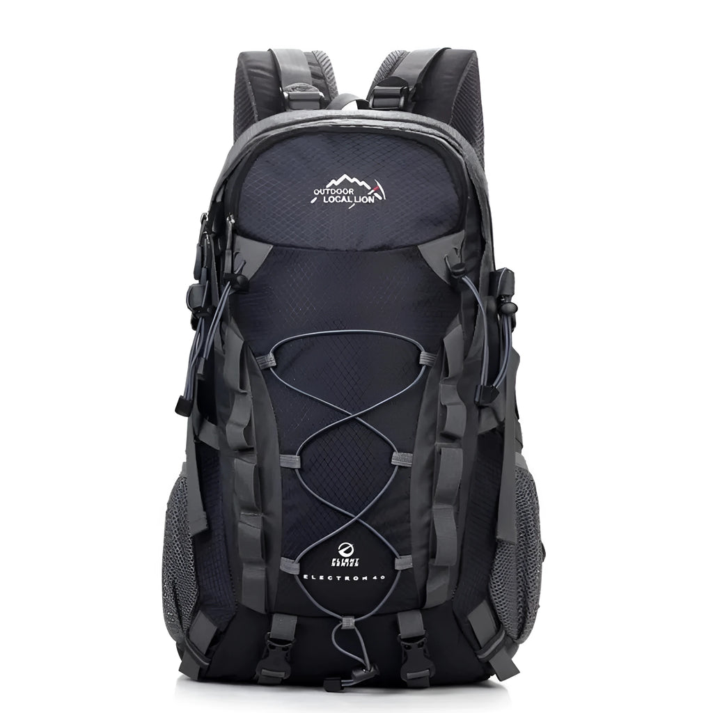 Green polyester outdoor backpack with 20-35L capacity for running hiking camping cycling activities