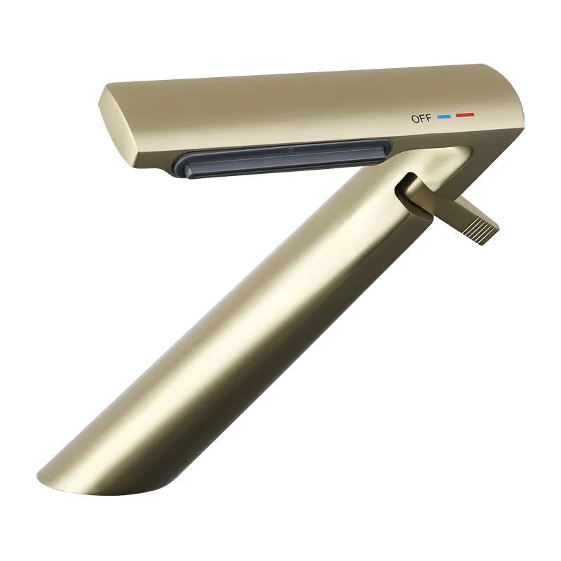 Copper bathroom washbasin mixing faucet, hot and cold, 912g, available in Brushed Gold, Chrome, Grab Gray and White