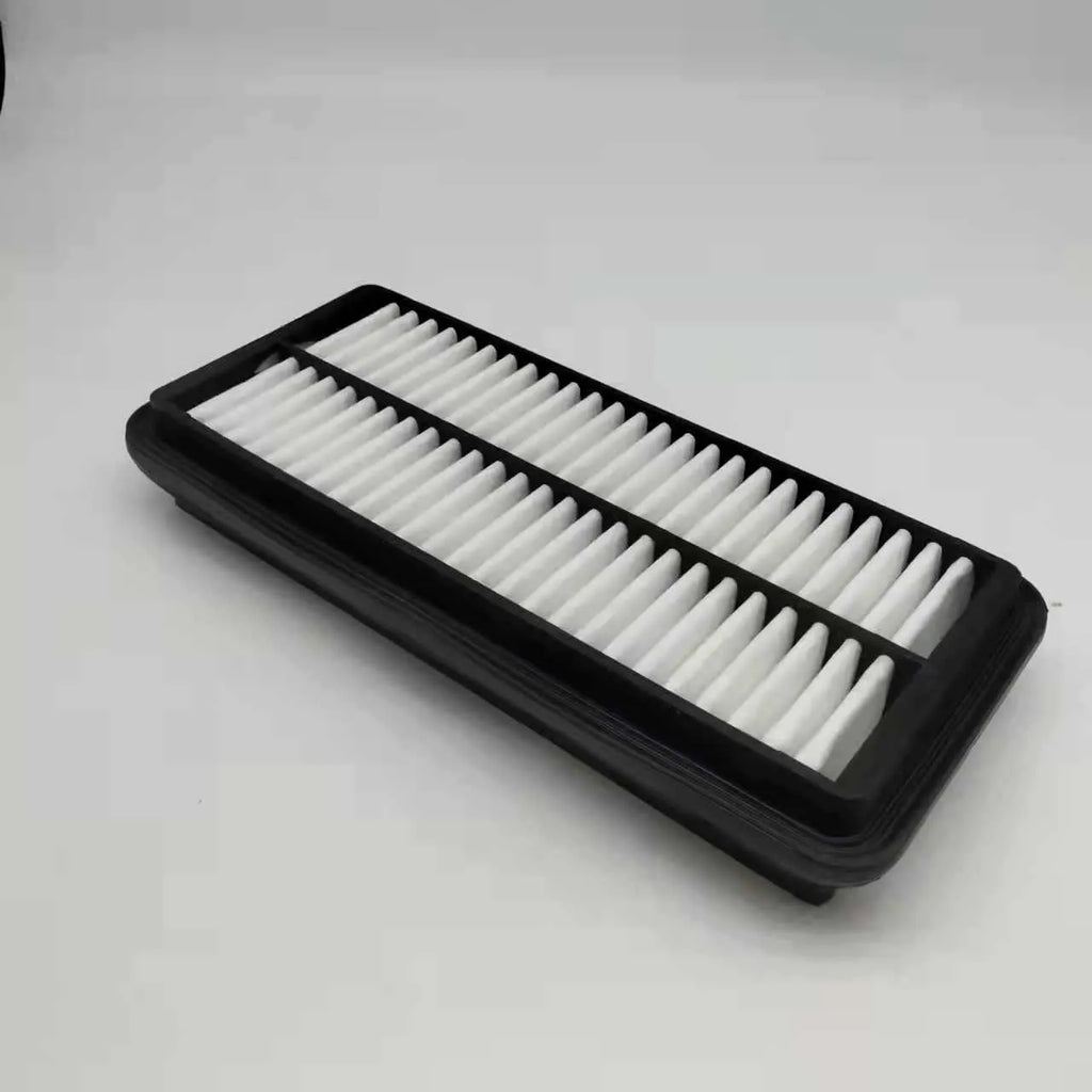 Car air filter with 256x113x40mm dimensions and black filter media for modern vehicles