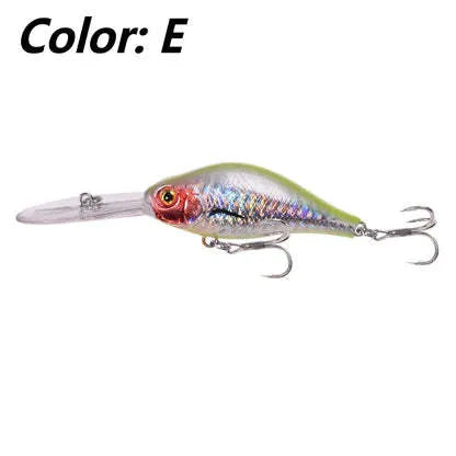 10.5cm deep diving minnow fishing lure with floating rock action in multiple colour options