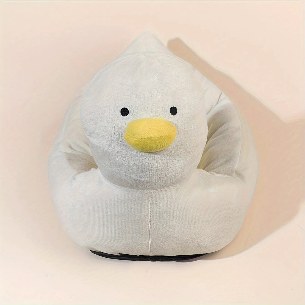 Blue duck shape fluffy pet bed for small dogs and cats with raised edges