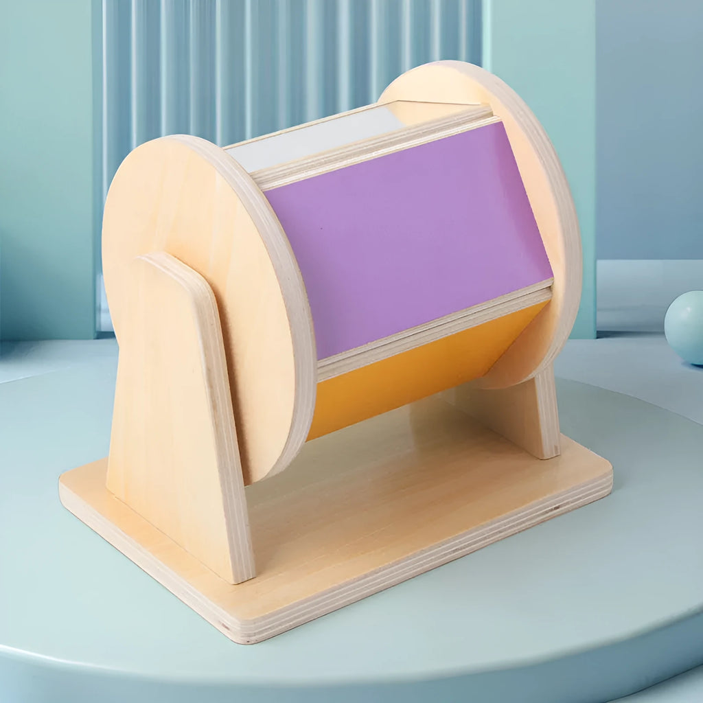 Five sided textile drum wooden training voice recognition teaching aid for infants 0-3 years compact size