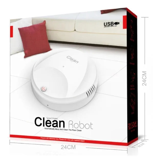 Smart vacuum cleaner charging version, black or white ABS robot, 23x23x6cm, automatic dust and hair sweeper