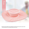 Slow feeder dog bowl with non-slip base, anti-gulping puzzle design, in blue dark green green orange pink purple.