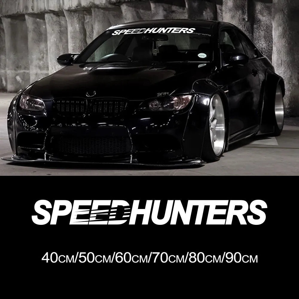 Speed Hunters reflective vinyl car sticker for rear gear or boot, 59 cm by 10 cm.