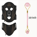 Black and gold IPL facial mask beauty instrument with silicone construction and headband touch controls