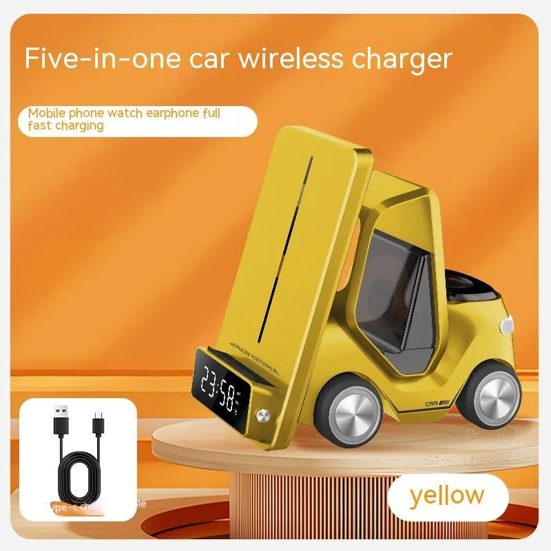 Wireless charging bracket with 15W fast charging in grey, orange, white and yellow colours
