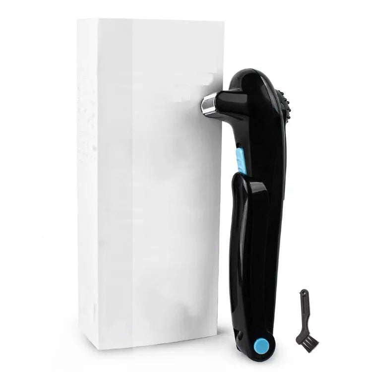 Black folding electric body hair removal shaver with ABS plastic construction