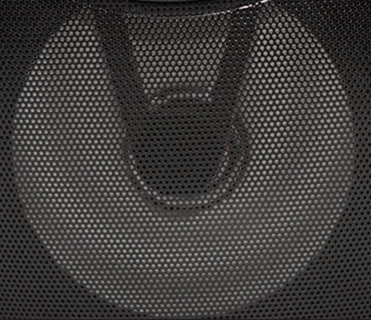 Portable Bluetooth speaker in black plastic casing with USB and SD card slots