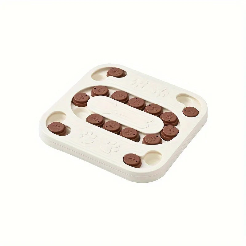 Interactive slow food bowl for pets, round or square, plastic multi-stage challenge for dogs and cats.