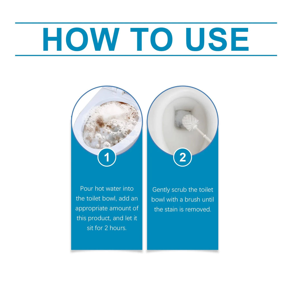 Toilet cleaning powder in 120g package with four individual 30g units for descaling and stain removal