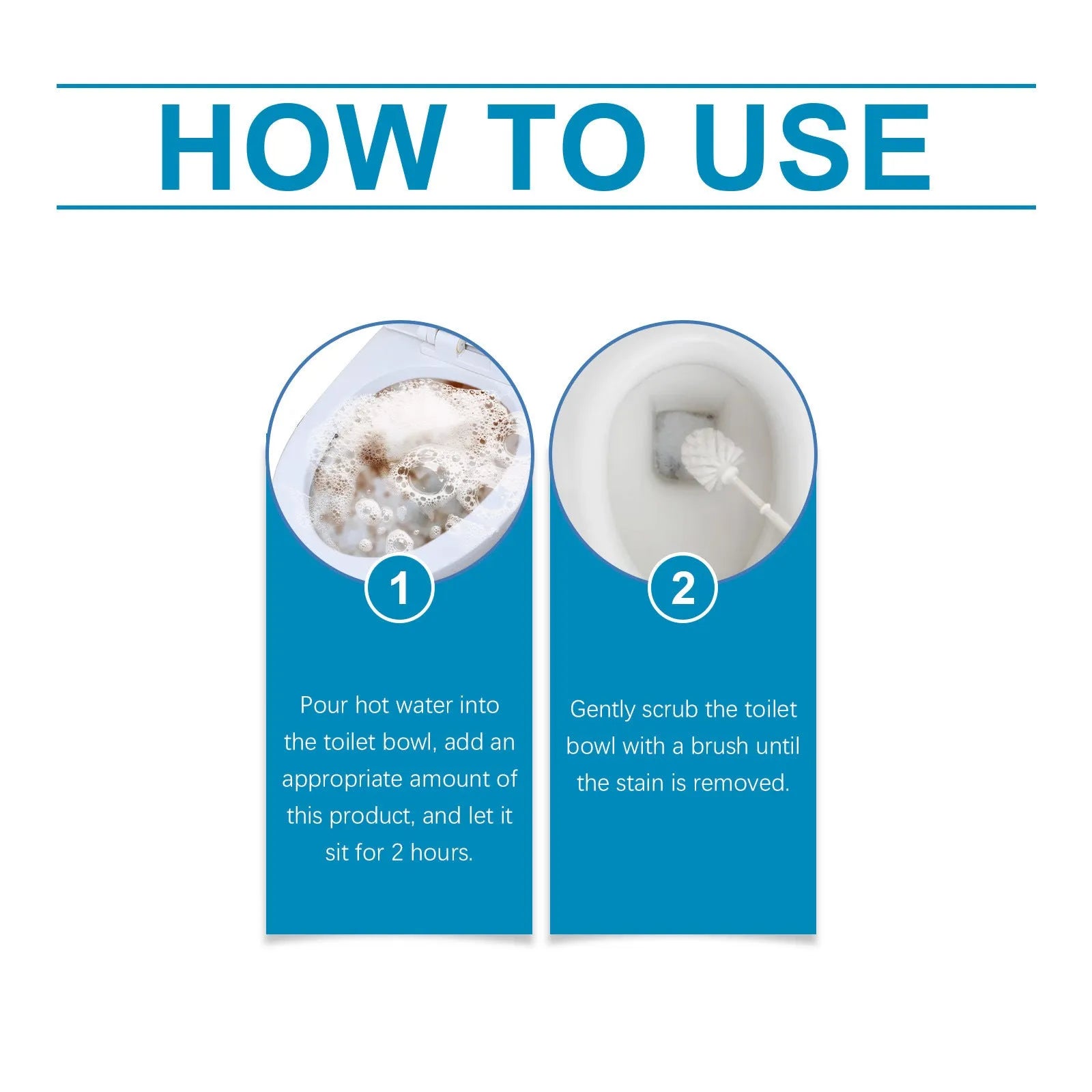 Toilet cleaning powder in 120g package with four individual 30g units for descaling and stain removal
