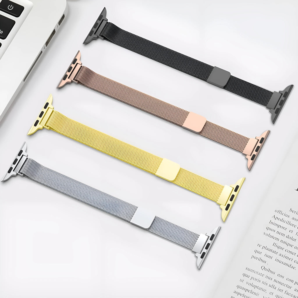Milan stainless steel mesh strap with magnetic closure for Apple Watch, silver colour