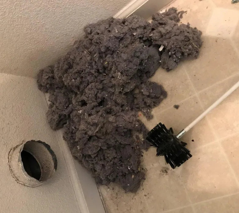 Flexible chimney cleaning brush with nylon bristles on bendable 600mm rod for dryer pipe and boiler cleaning