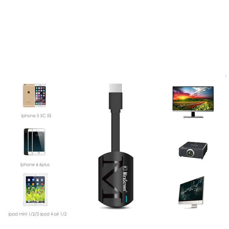 Black smart phone to HD television dongle adapter with HDMI connection