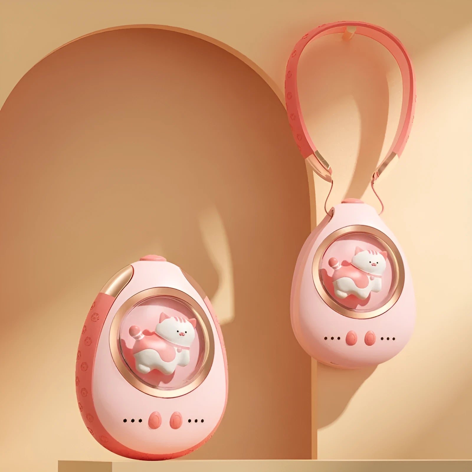 2-in-1 plastic hand warmer power bank in pink orange colour