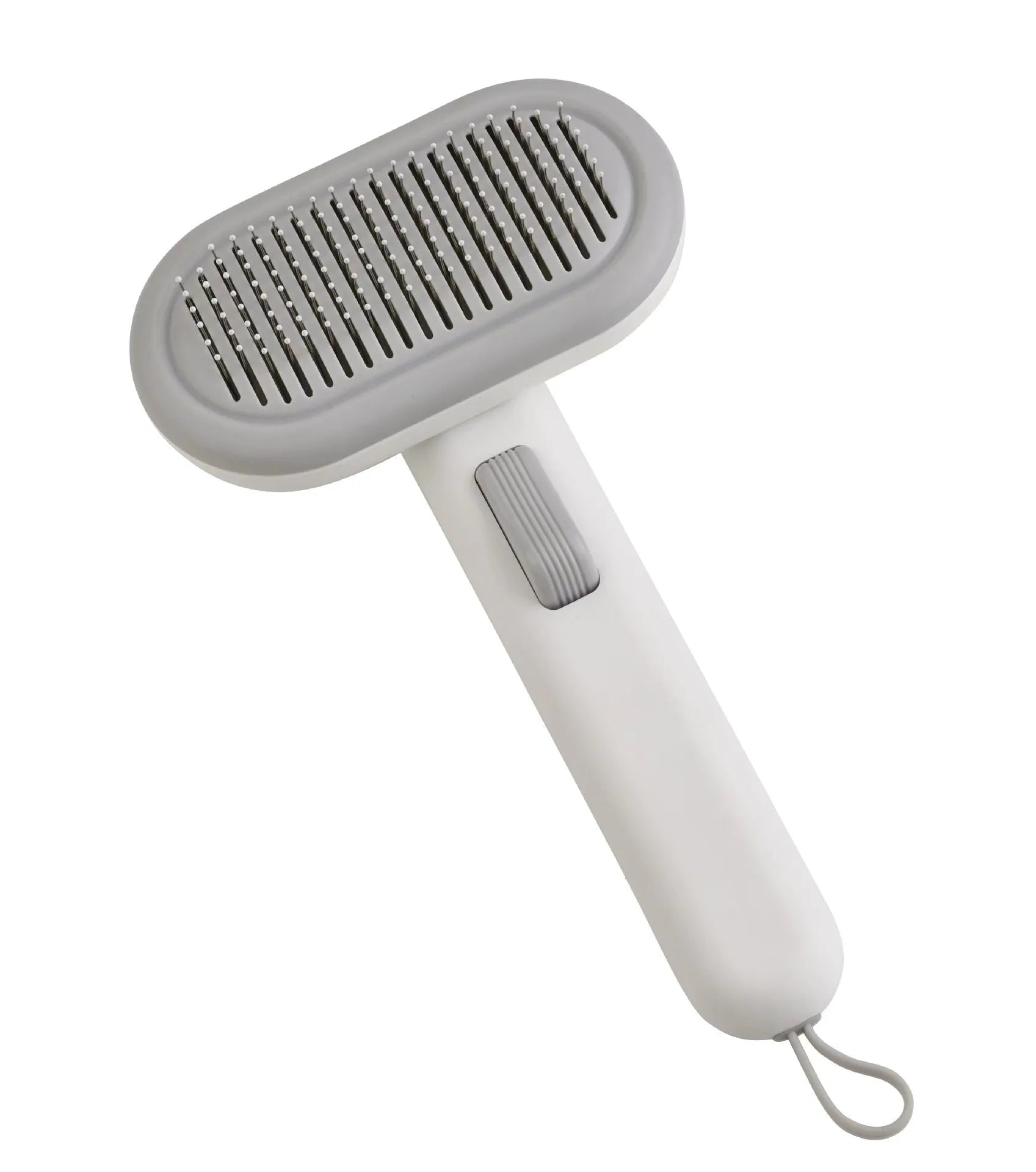 Large pet grooming comb with one-click float detangler in light green, pink, or light grey for cat and dog hair removal