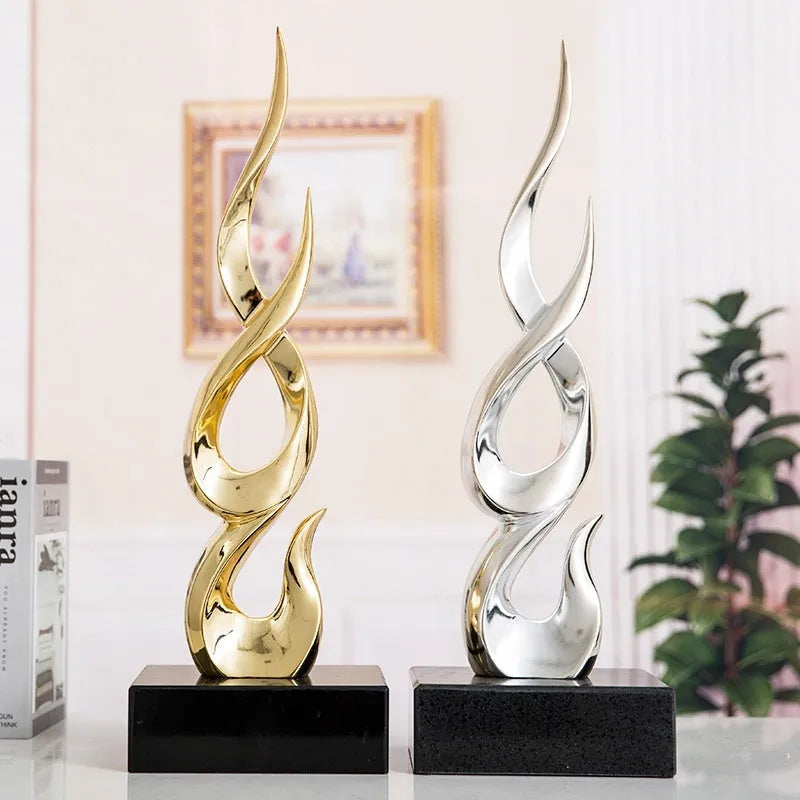 Modern resin festival decoration ornament in bright gold colour with handmade craftsmanship details