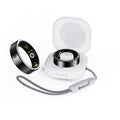 Black ceramic smart ring for health monitoring with heart rate, blood oxygen and sleep tracking